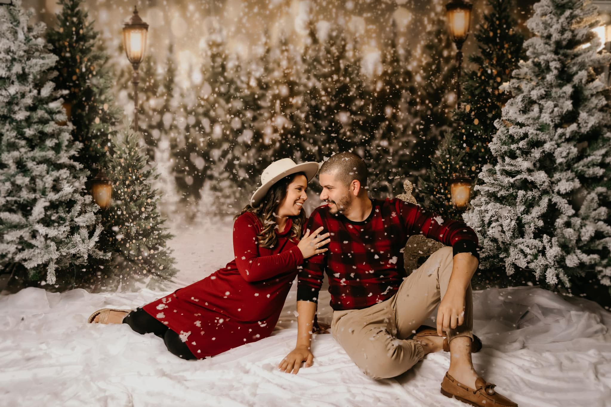 Kate Christmas Snow Forest Lights Backdrop for Photography -UK