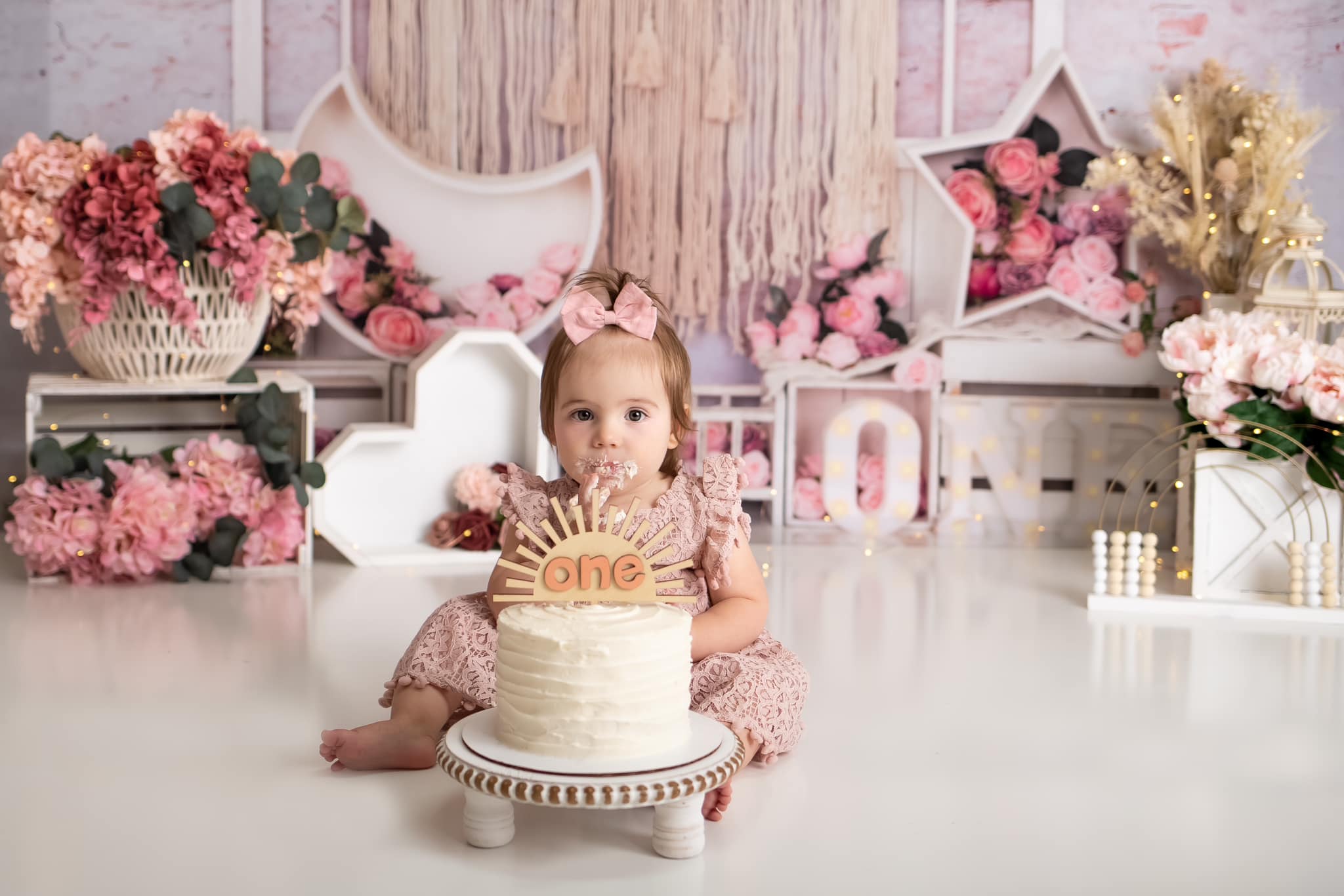 Kate Birthday Flower Boho Cake Smash Backdrop Designed by Emetselch -UK