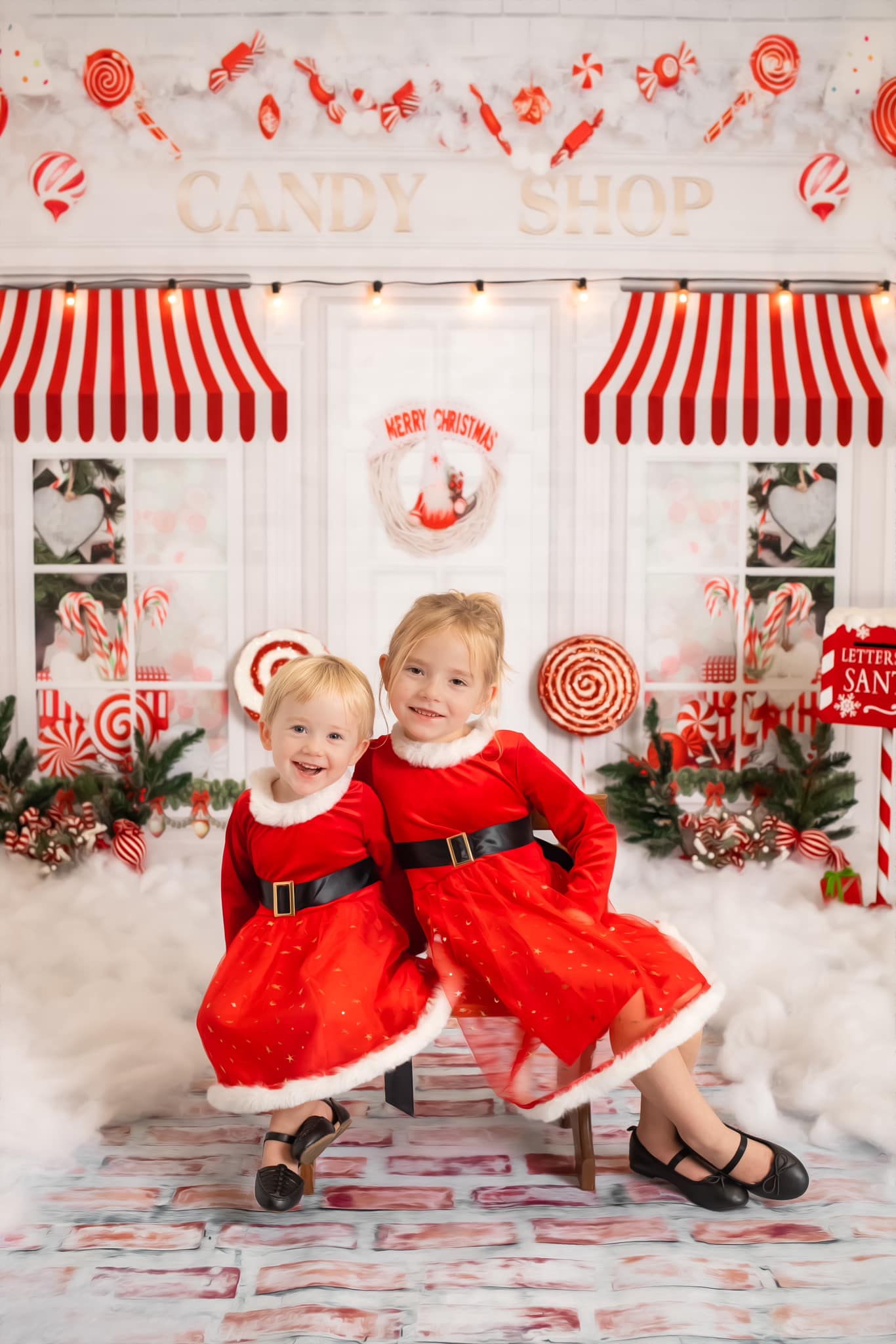 Kate Christmas Candy Shop Children Backdrop for Photography -UK