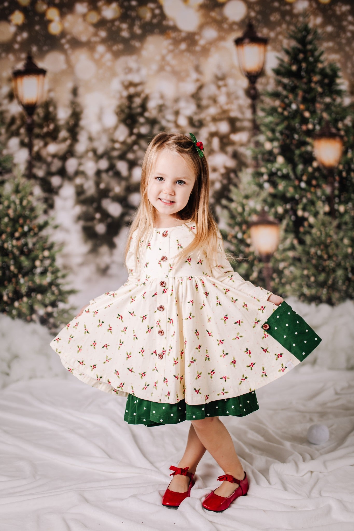 Kate Christmas Snow Forest Lights Backdrop for Photography -UK