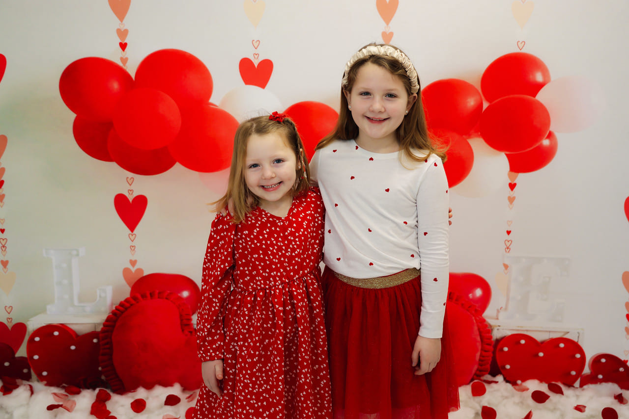 Kate Valentine's Day Balloons Love Heart Backdrop Designed by Uta Mueller Photography -UK