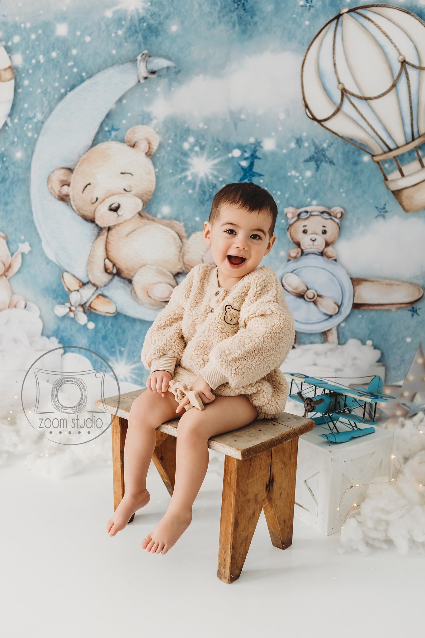 Kate Hot Air Balloon Bear Children Backdrop Designed by Ashley Paul -UK