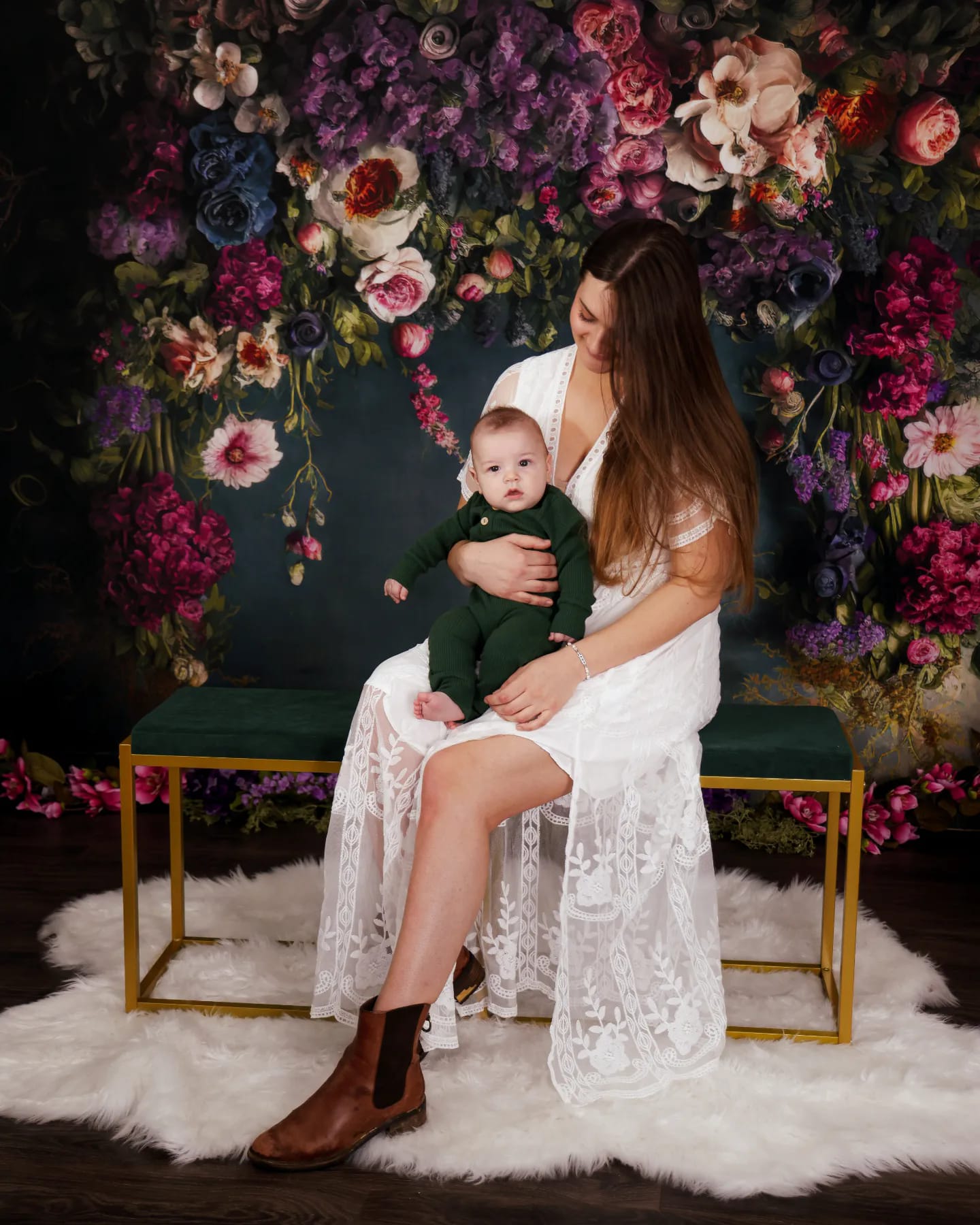 Kate Fine Art Flower Dark Teal Backdrop Designed by Mini MakeBelieve -UK