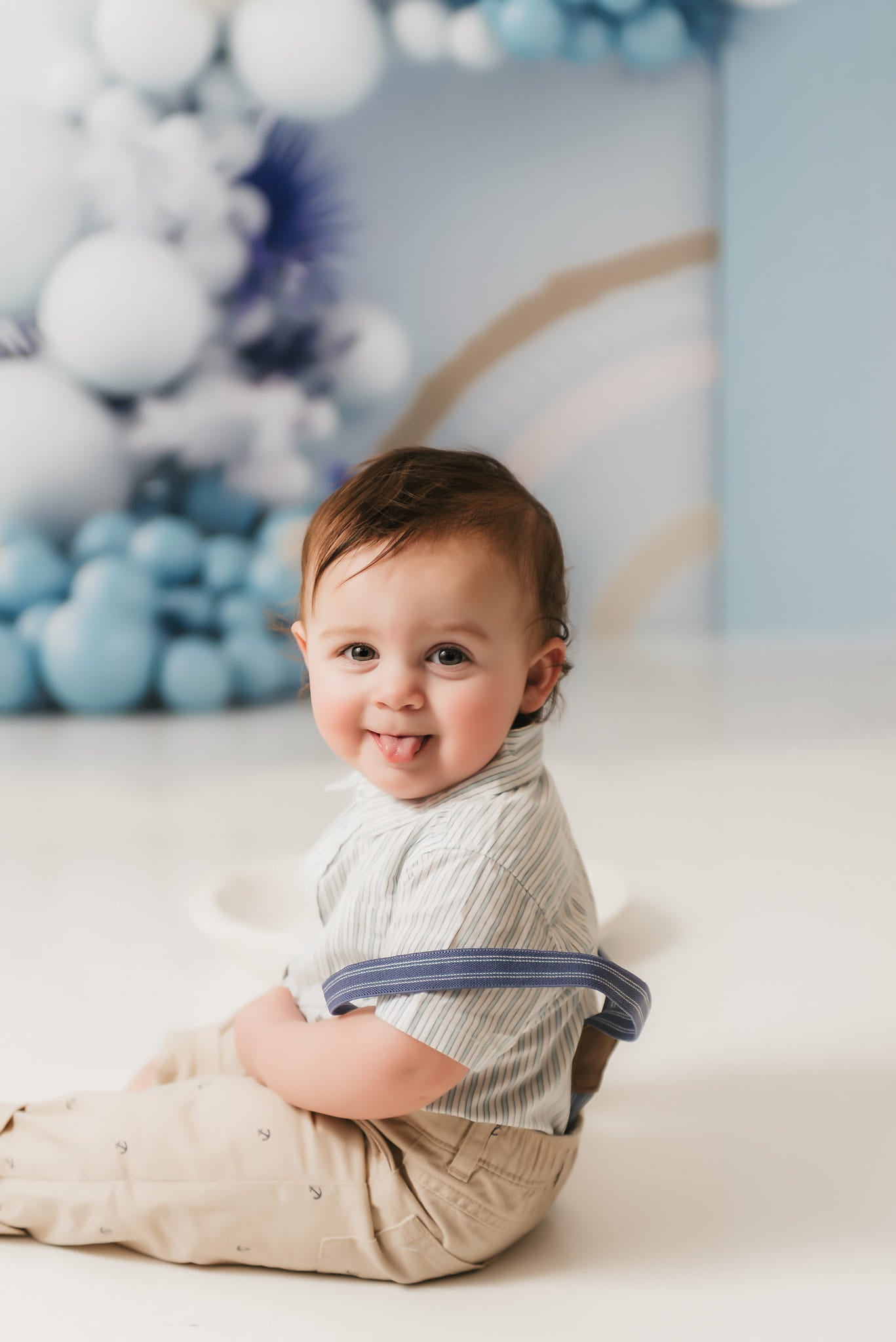 Kate Blue Boho Balloons Backdrop Designed by Uta Mueller Photography -UK