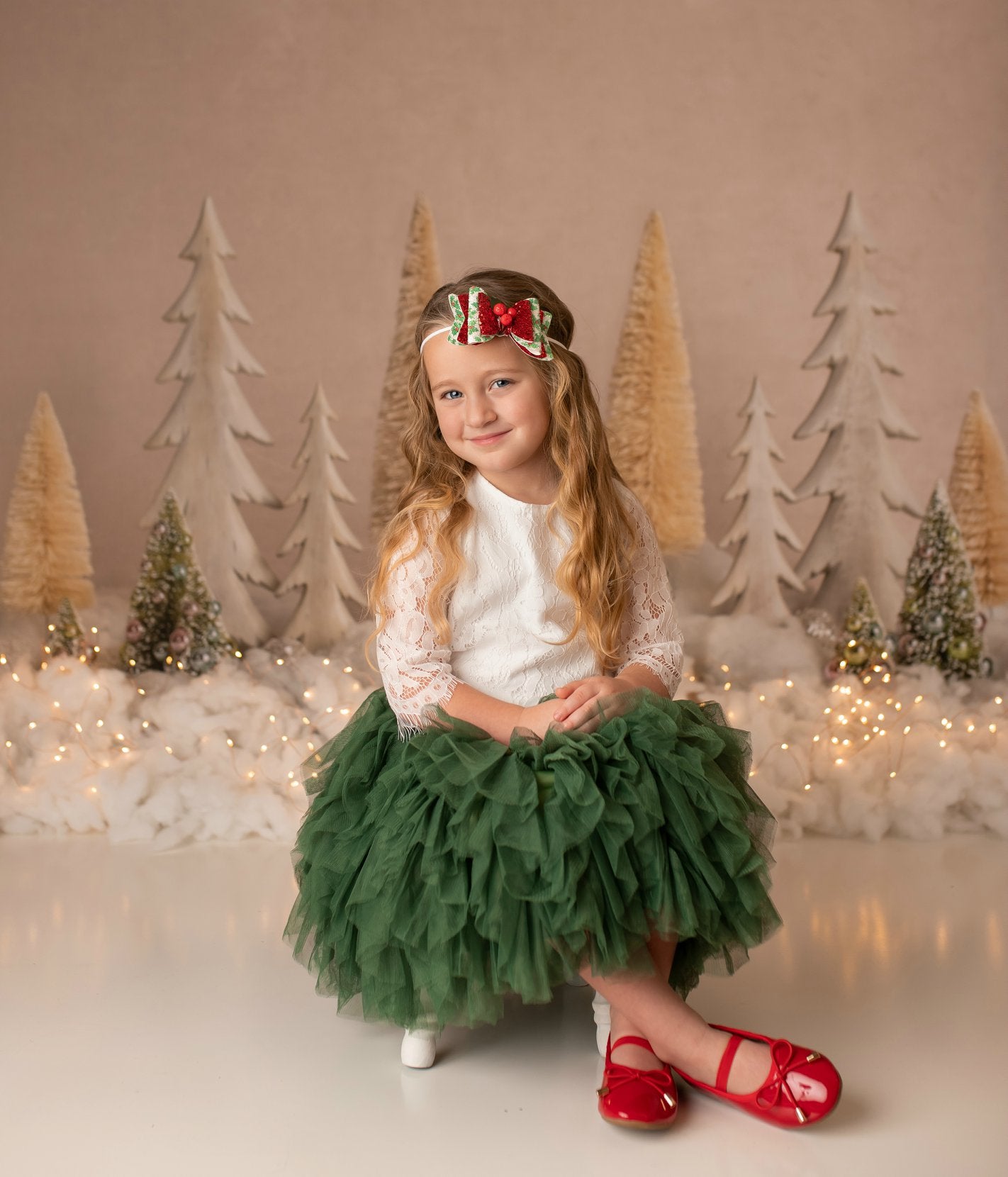 Kate Elegant Christmas Trees with Glitter Backdrop Designed By Mandy Ringe Photography