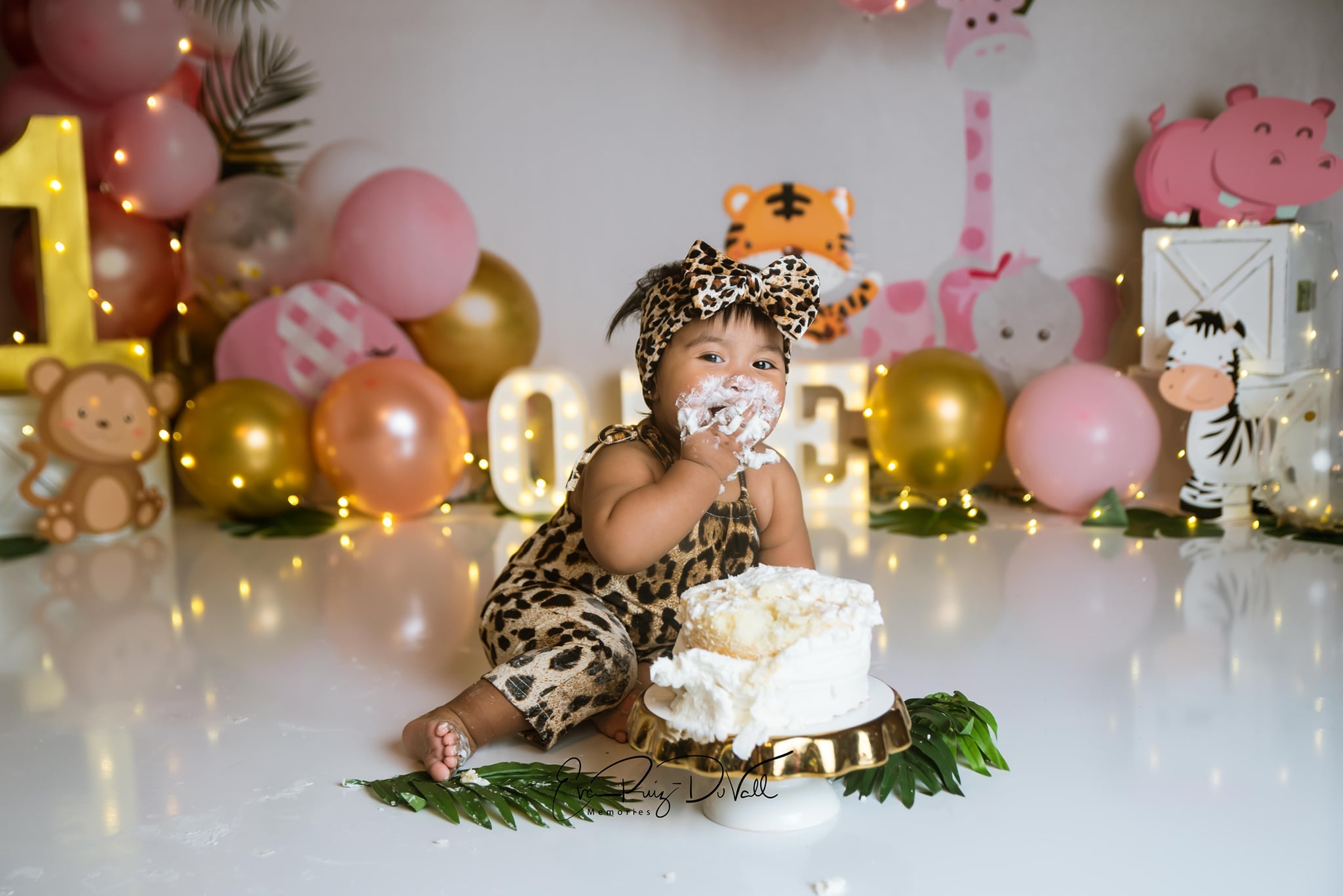 Kate Pink Safari Balloons Birthday Backdrop Designed by Megan Leigh Photography -UK