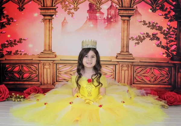 Kate Retro Building Red Castle Scenery Background for wedding -UK