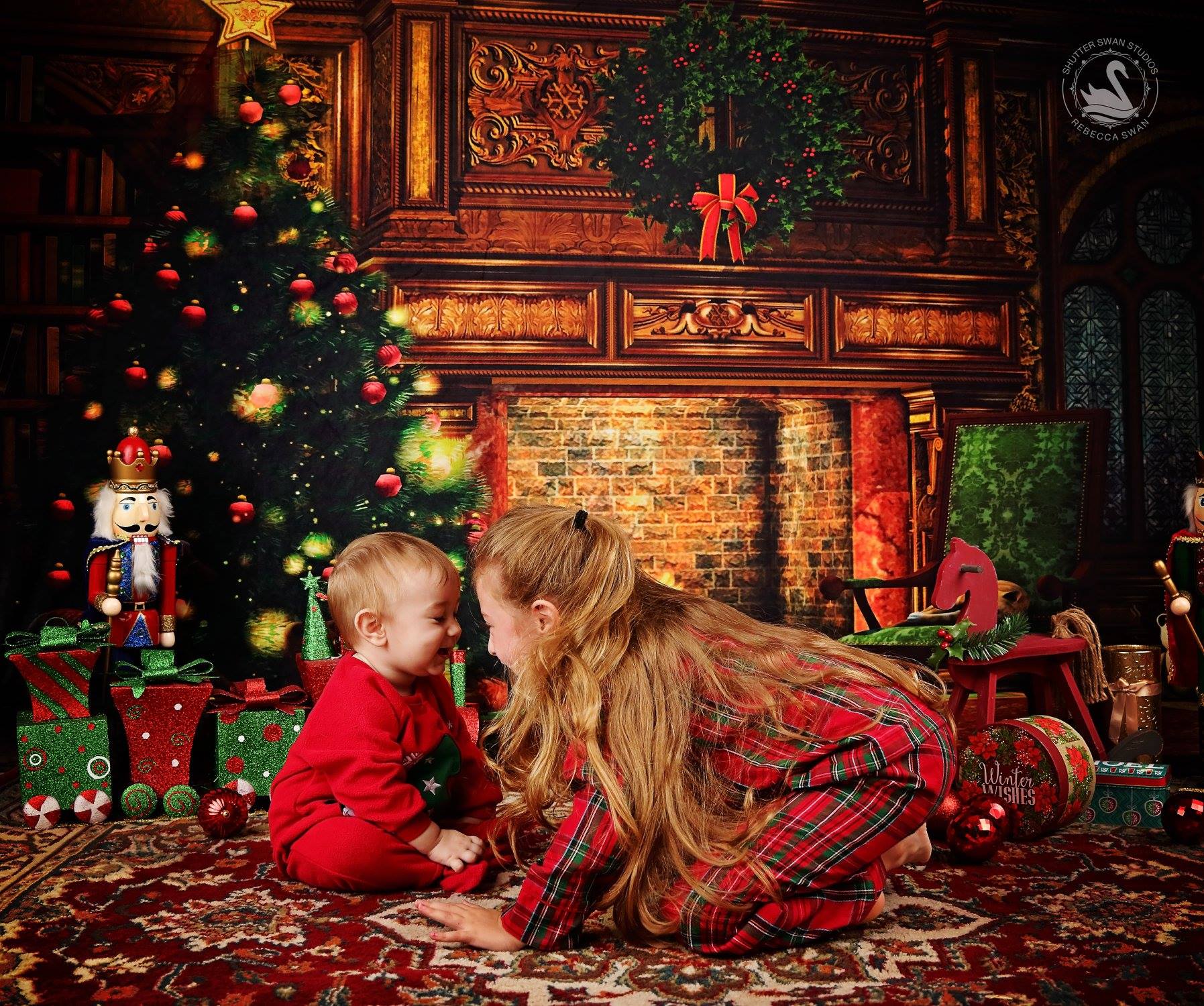 Kate Christmas Fireplace Backdrop for Photography -UK