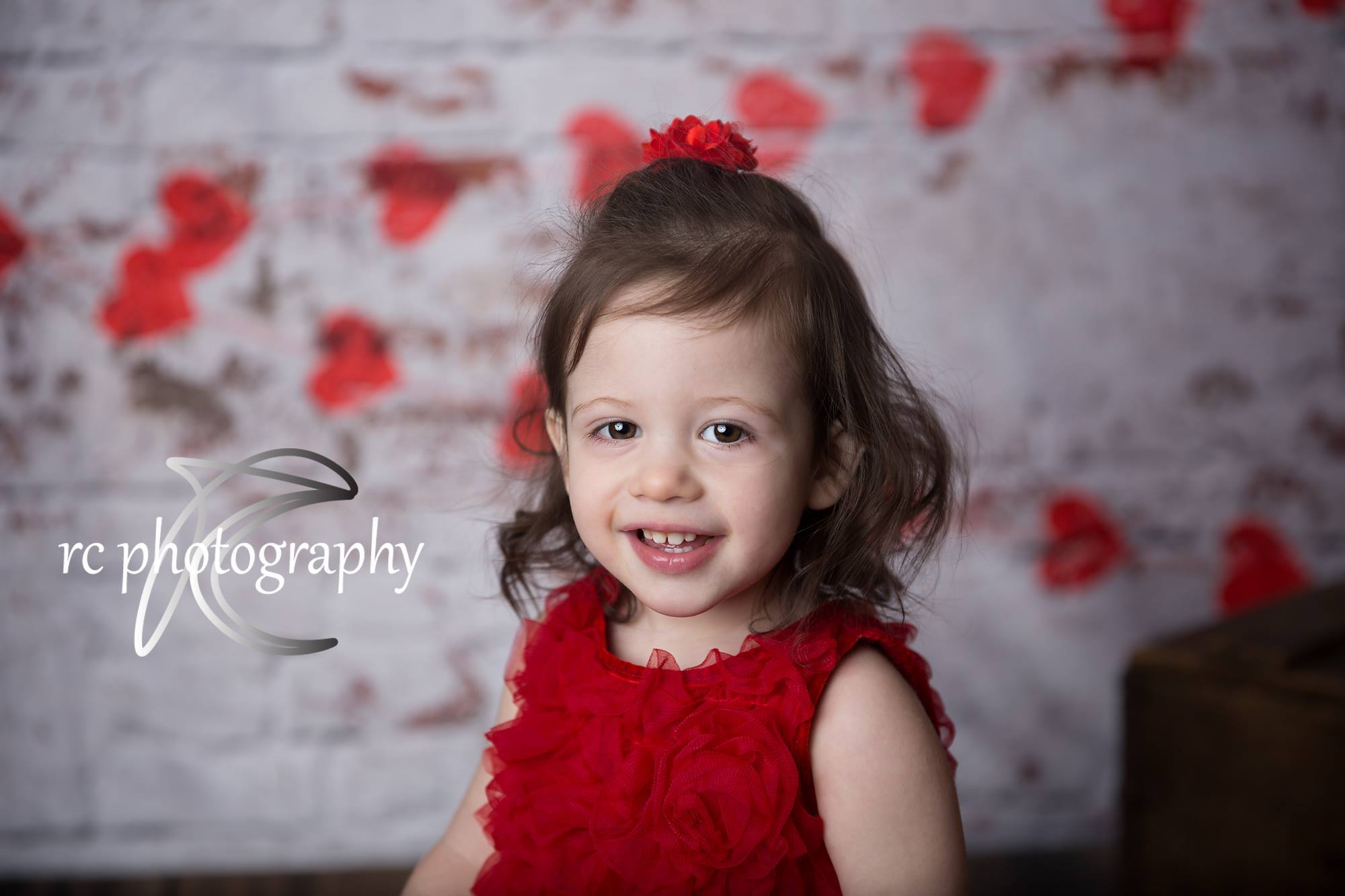 Kate white brick wall with red hearts Valentine's Day Backdrop for Photography designed by Jerry_Sina -UK