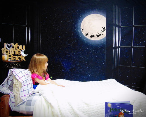 Kate Window Night with Moon and Star View Backdrop Designed By Jerry_Sina -UK