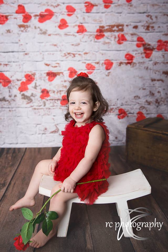 Kate white brick wall with red hearts Valentine's Day Backdrop for Photography designed by Jerry_Sina -UK