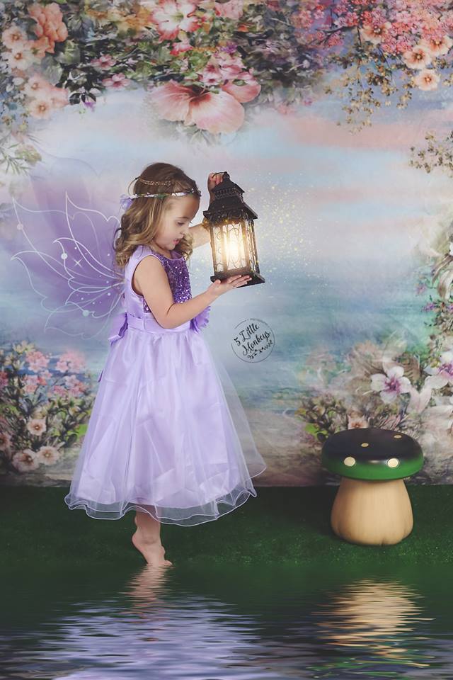 Kate Valentine's Day Vintage Flowers Bokeh Smog Backdrop Designed by JFCC -UK