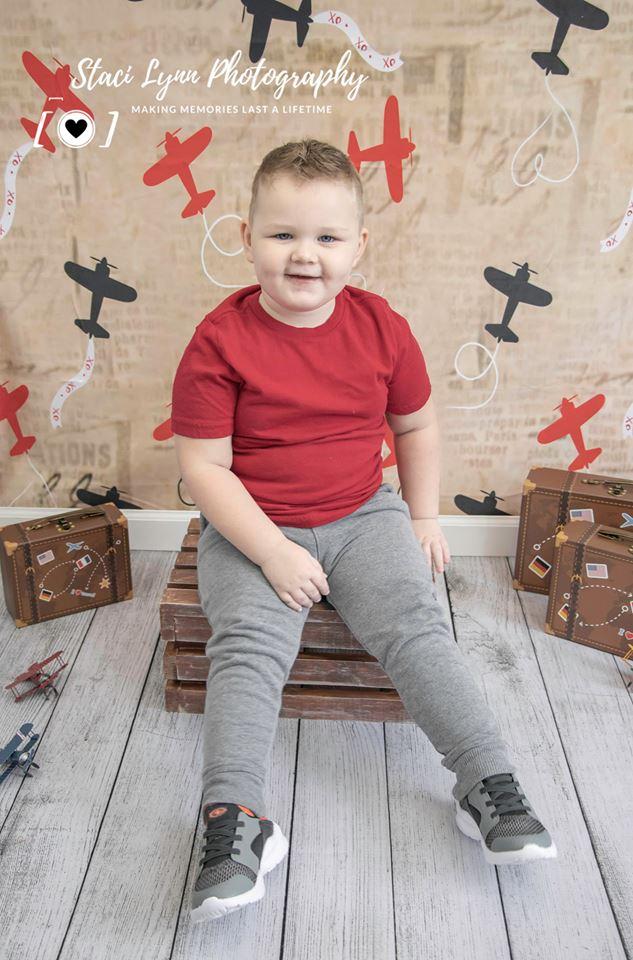 Kate Retro Planes Valentines Backdrop for Photography designed by Jerry_Sina -UK