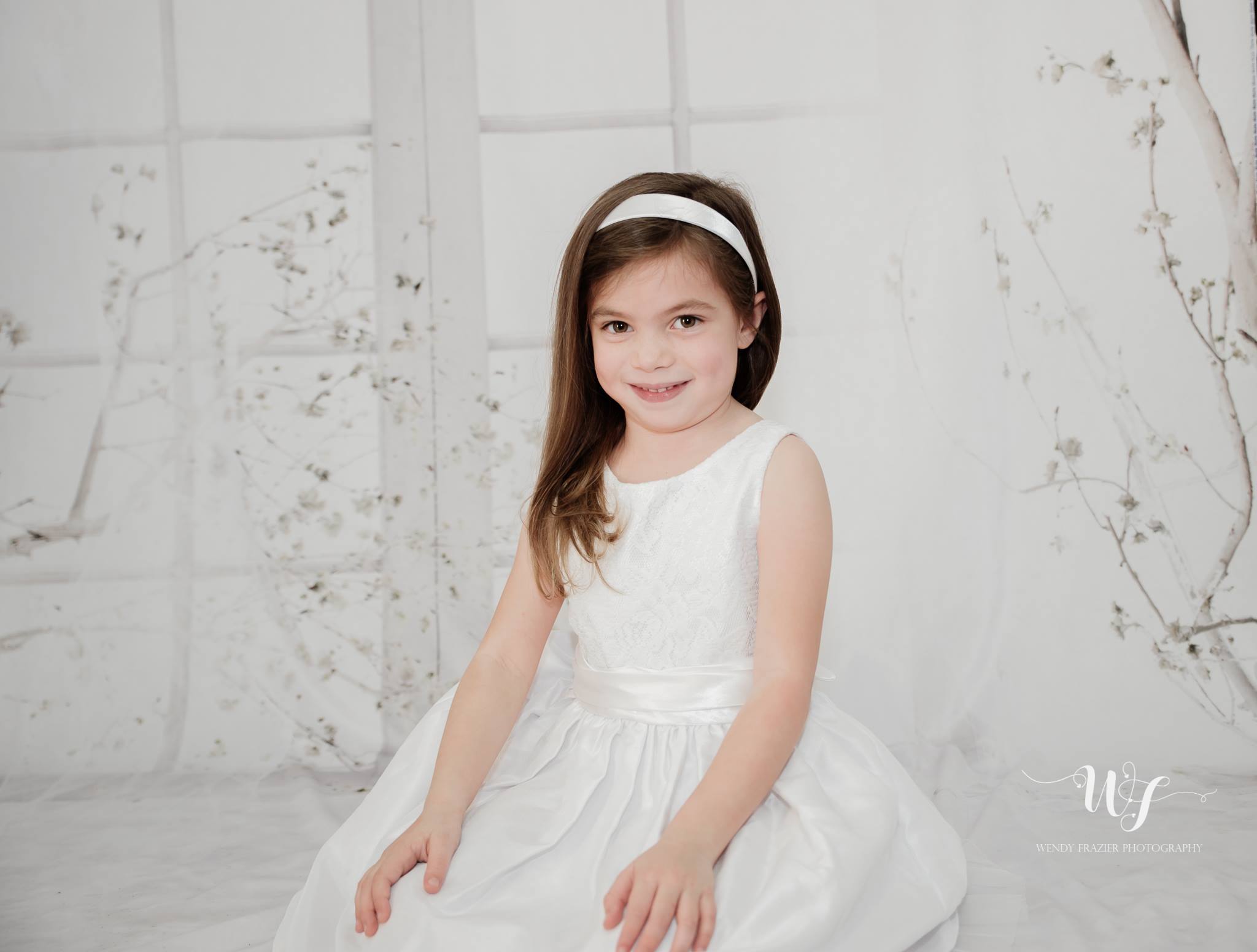 Kate White Windows With Curtains Spring Rattan Backdrop -UK