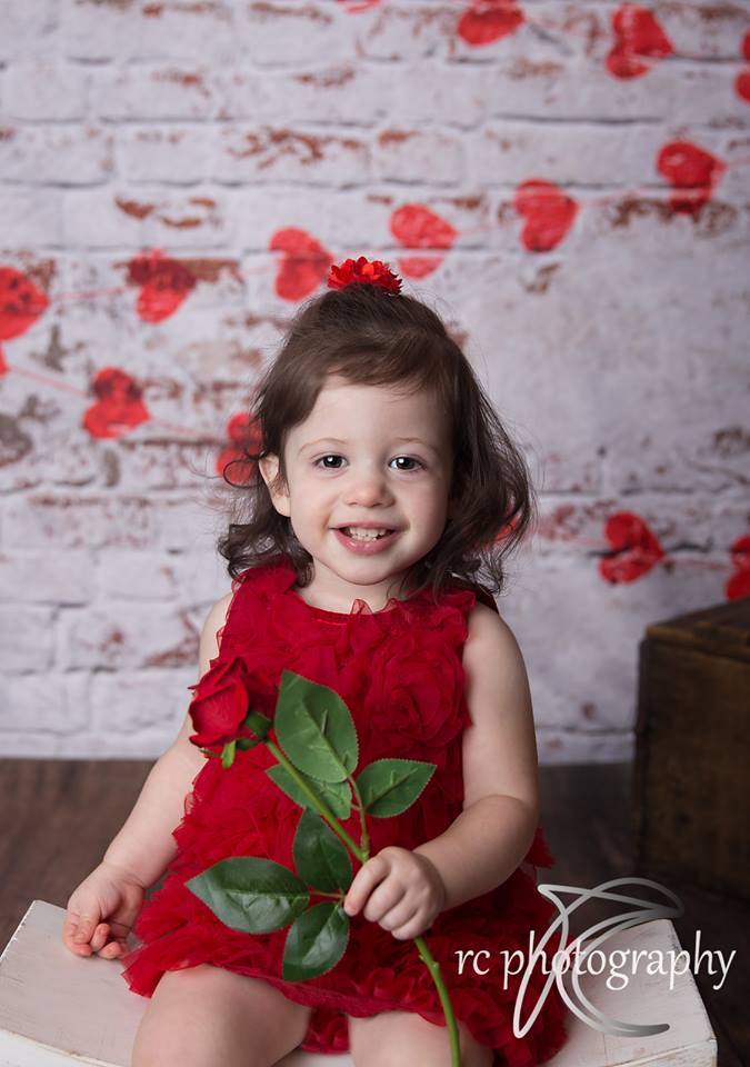 Kate white brick wall with red hearts Valentine's Day Backdrop for Photography designed by Jerry_Sina -UK