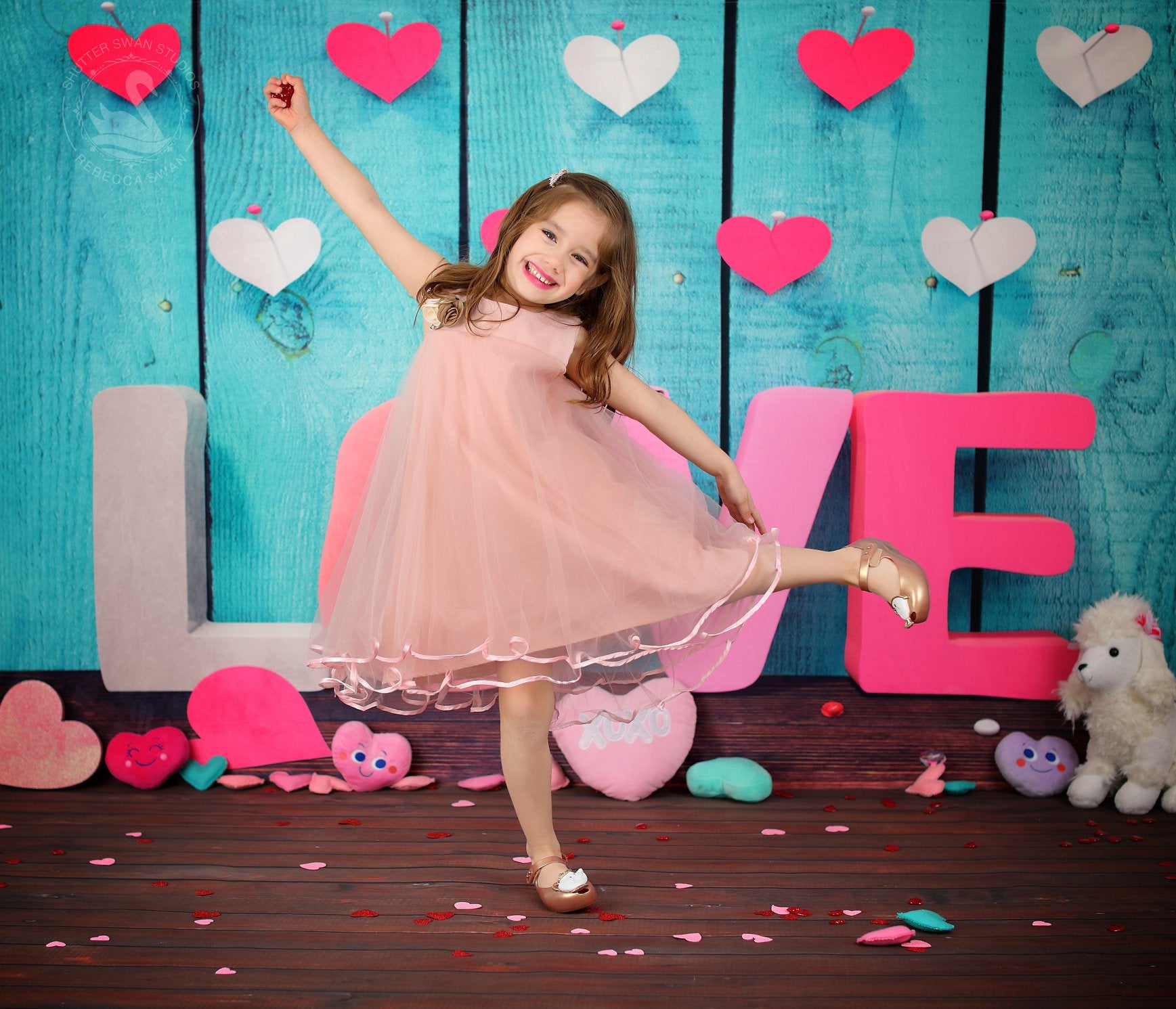 Kate Valentine'S Day Wooden Wall Love Photography Backdrop -UK