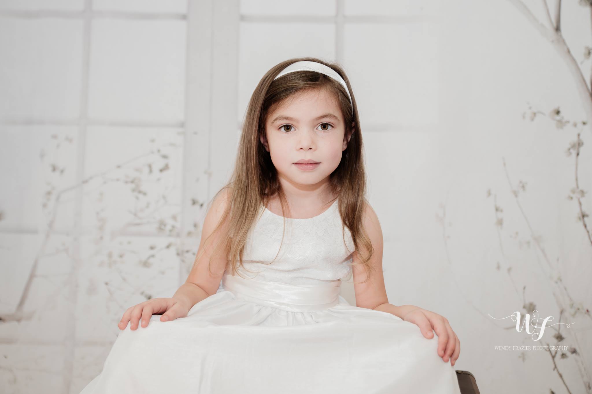 Kate White Windows With Curtains Spring Rattan Backdrop -UK