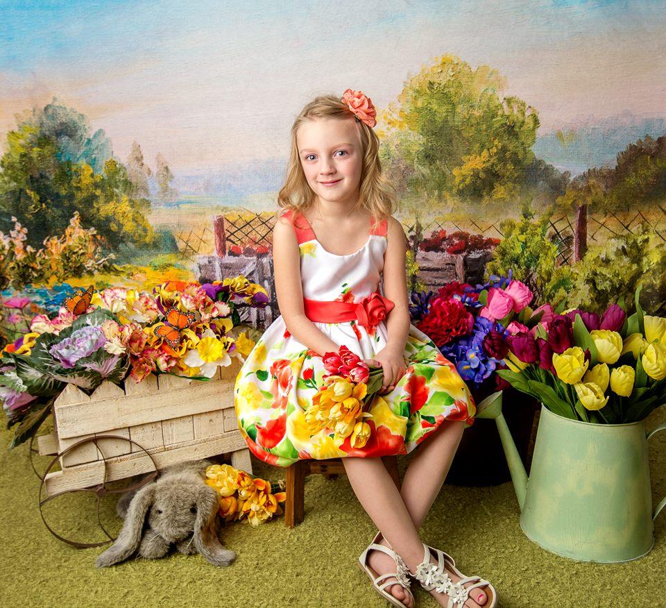 Kate Spring Colorful Flowers Valentine's Day Backdrop for Photography Designed by JFCC -UK
