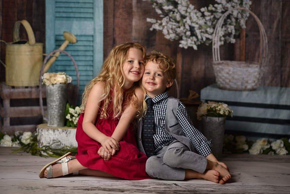 Kate Wood Wall Flowers Basket Decorations Spring Backdrop Designed by Tyna Renner -UK