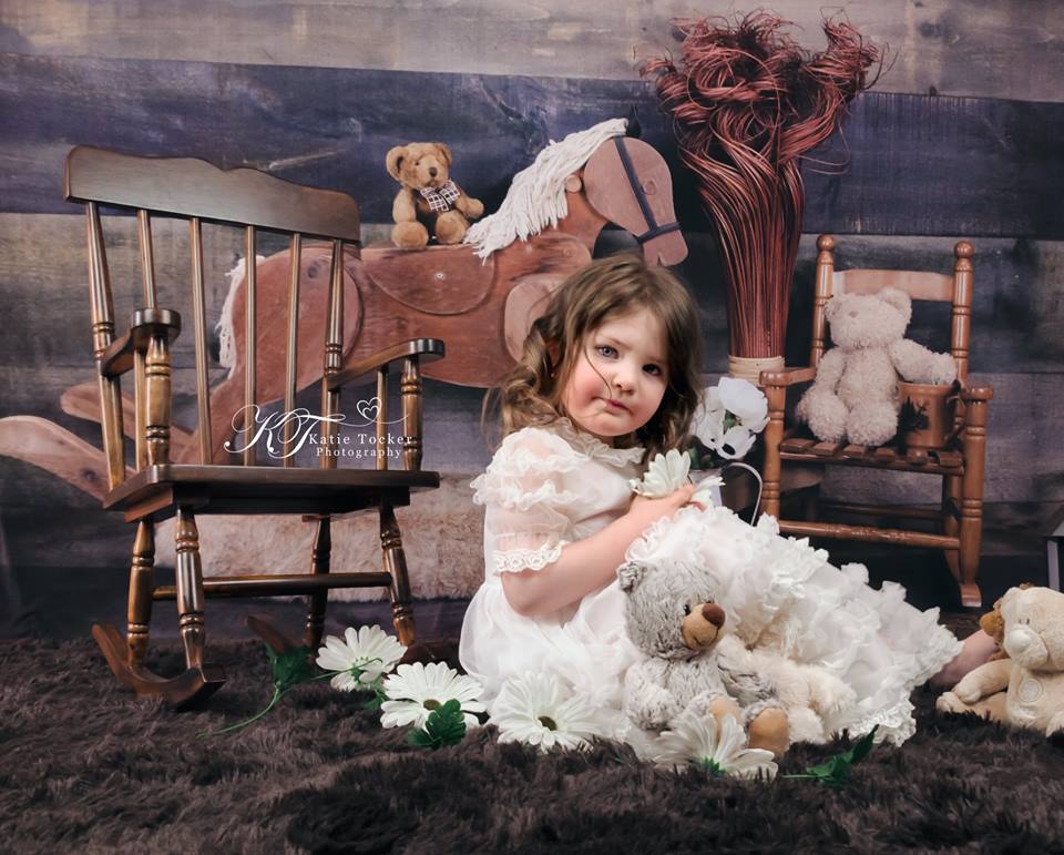 Kate Trojan and Teddy Bear Children Backdrop for Photography Designed by Amanda Moffatt -UK