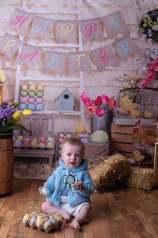 Kate Colorful Eggs Happy Easter Backdrop Studios -UK