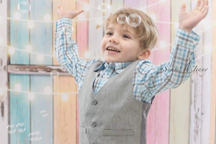 Kate Birthday Colorful Wood Wall Window Backdrop for Children Designed by JFCC -UK