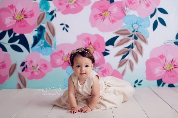 Kate Retro Spring Flowers Backdrop for Photography Designed by JFCC