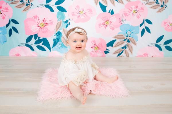 Kate Retro Spring Flowers Backdrop for Photography Designed by JFCC -UK