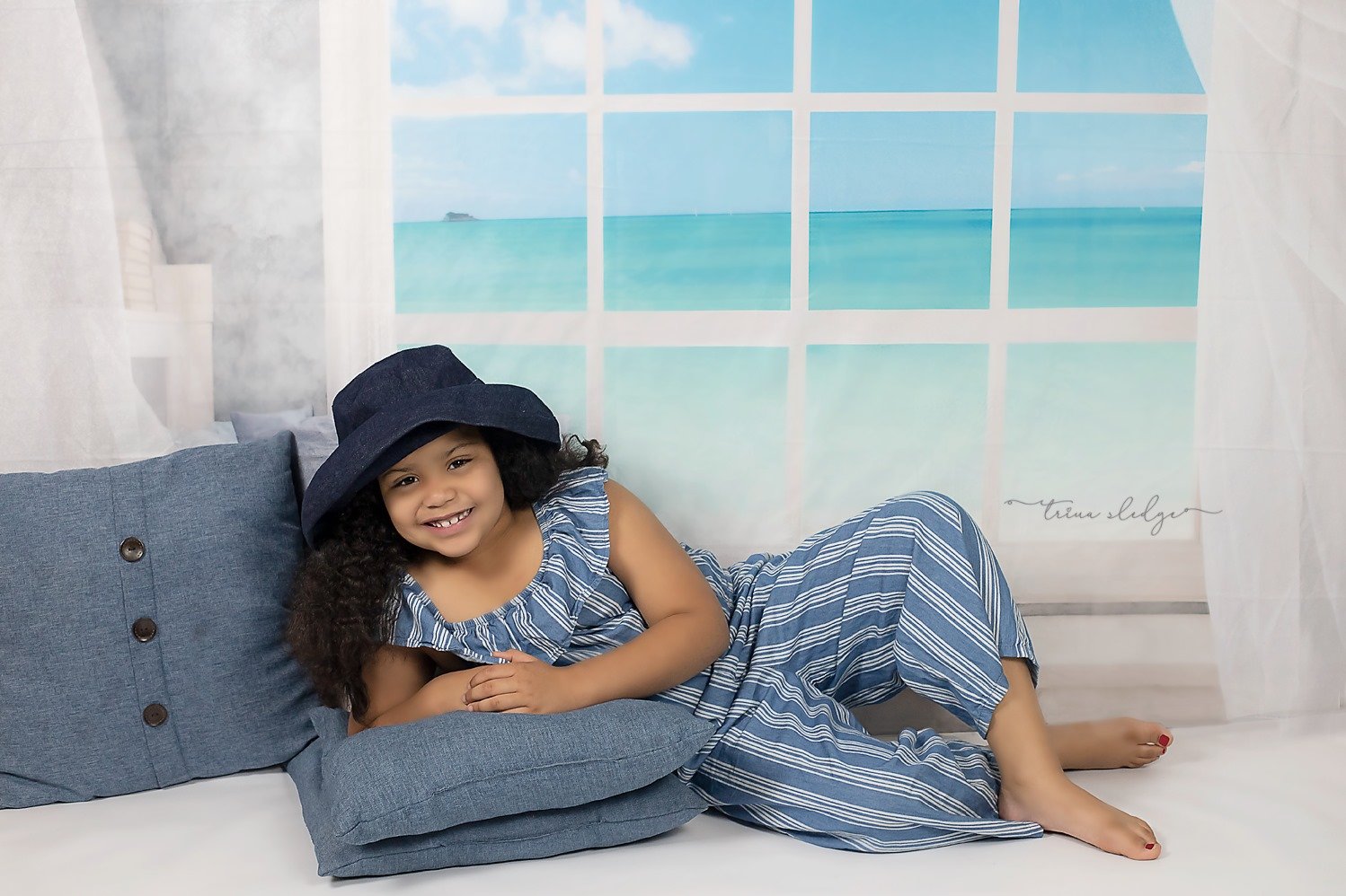 Kate Sea View Outside Window Summer Backdrop Designed by JFCC -UK