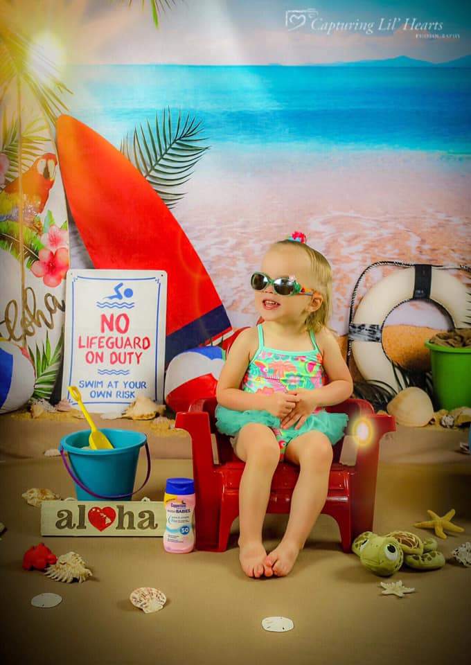 Kate Beach Day Sea Summer Backdrop for Photography Designed by Megan Leigh Photography -UK
