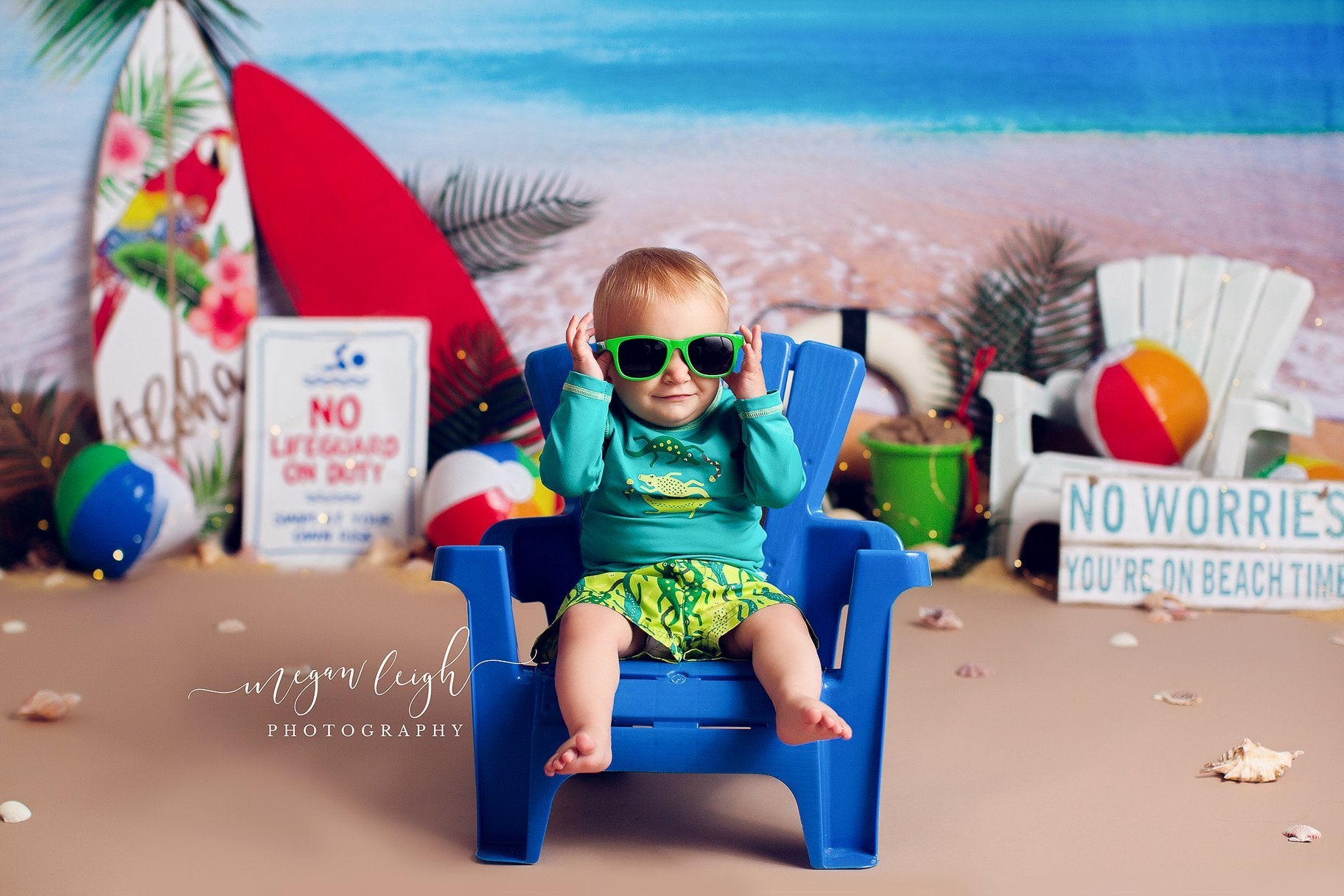 Kate Beach Day Sea Summer Backdrop for Photography Designed by Megan Leigh Photography -UK