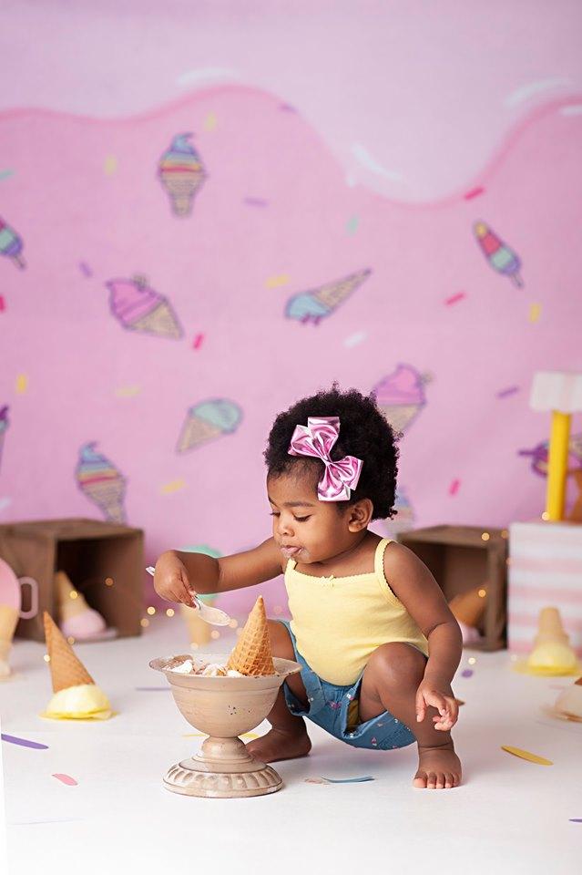 Kate Ice Cream Summer Pink Backdrop Designed by JFCC -UK
