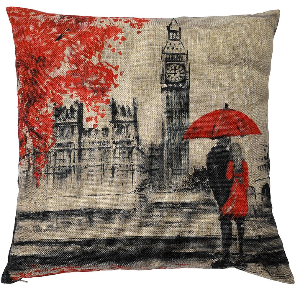 Kate Decorative Pillow Cover 18 x 18 Inch Big Ben Hand Painting Throw Pillow Case Cushion Covers for Home Décor Design - Kate backdrop UK