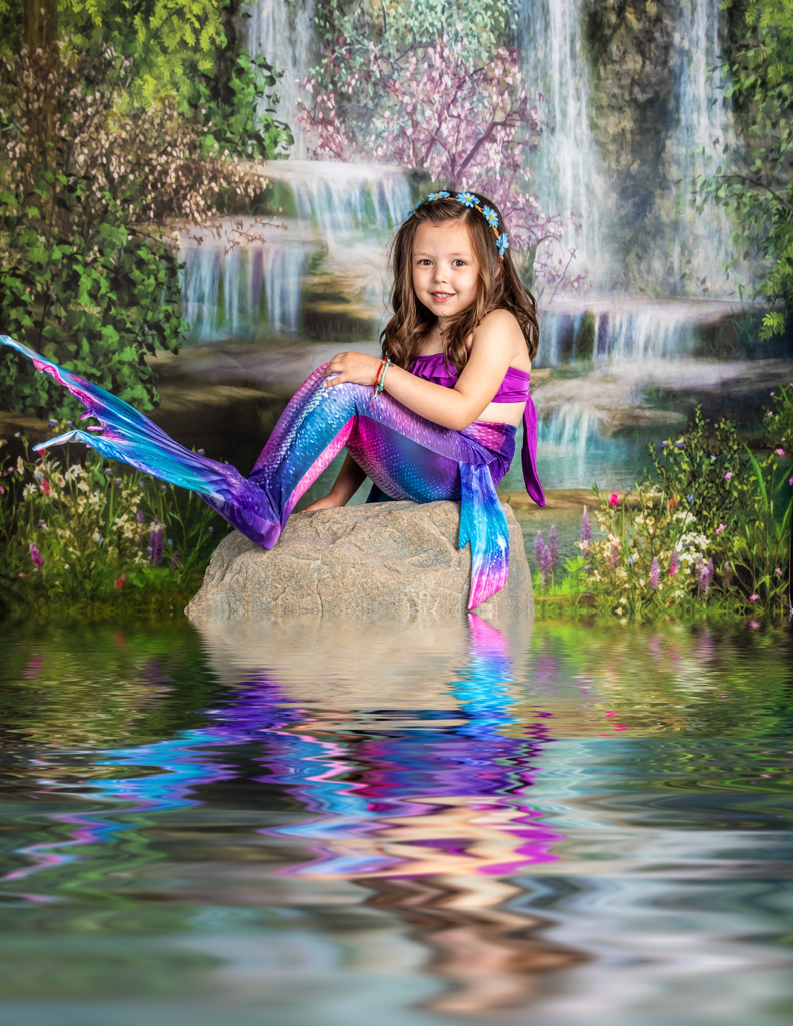 Kate Mermaid Stream Water Spring Backdrop -UK