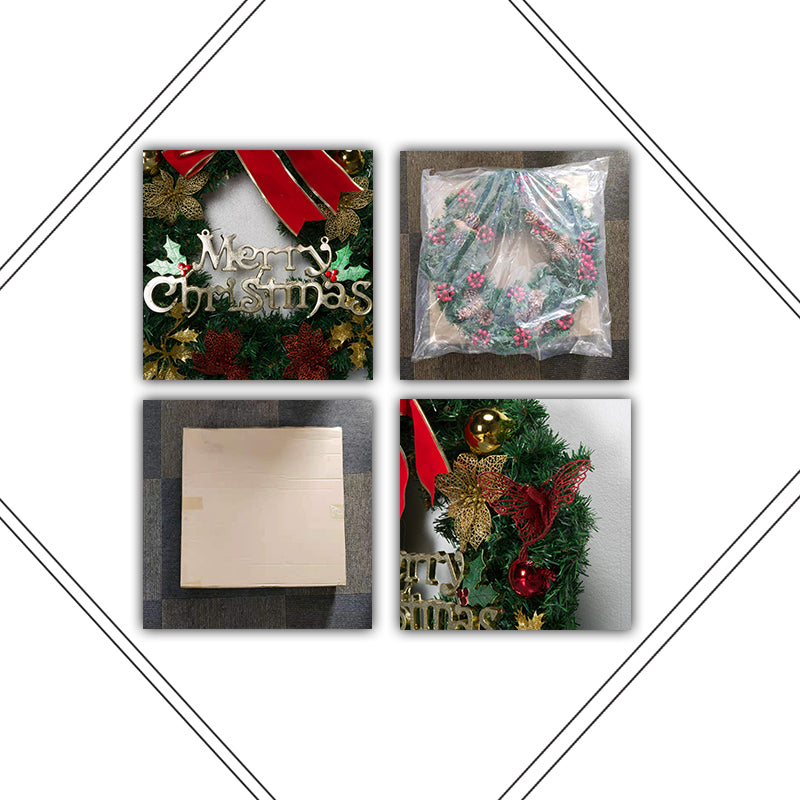 Kate Christmas 24 Inch Holly Outdoor Christmas Wreaths Garland Ornaments Red Berry for Windows