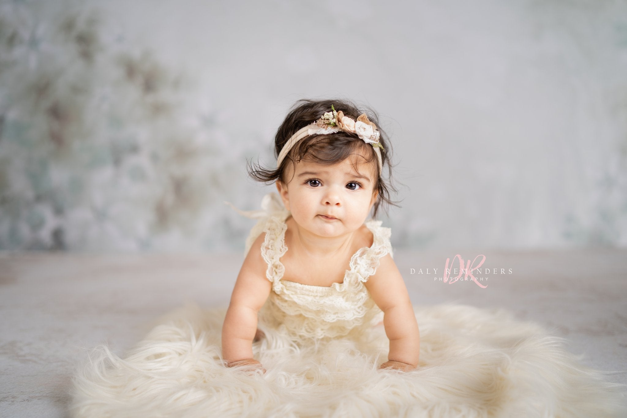 Kate Fine Art Watercolors Green Flowers Abstract Backdrop designed by Veronika Gant -UK