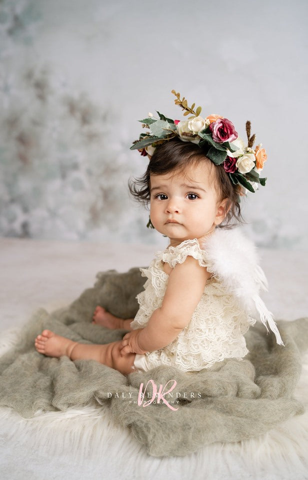 Kate Green flower fine art backdrop +texture floor mat -UK