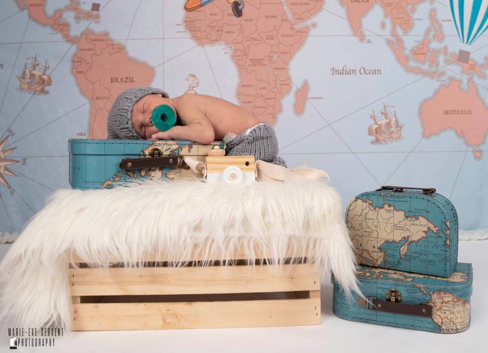 Kate Travel Around the World Pilot Children Backdrop for Photography Designed by JFCC -UK