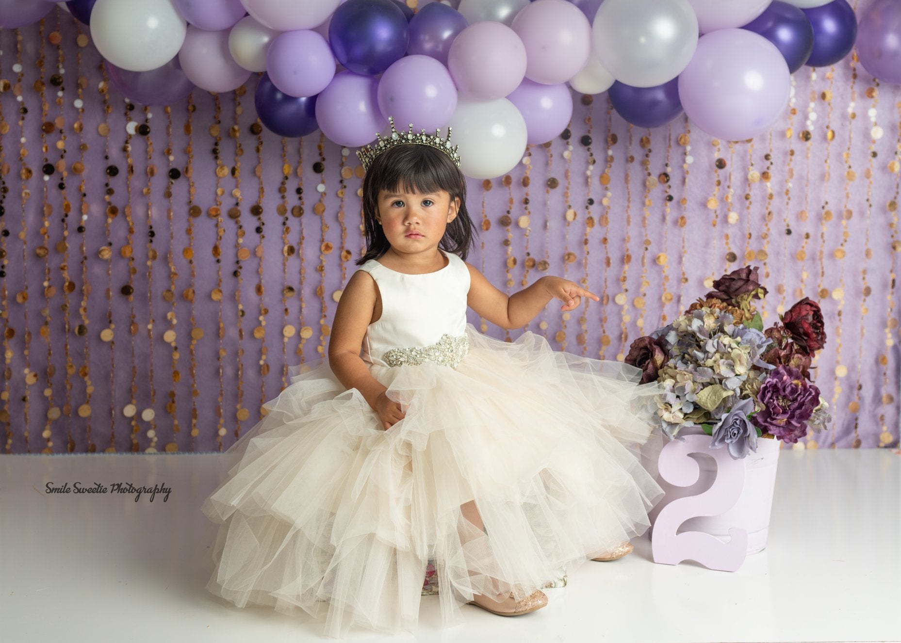 Kate Purple Gold Dots Children Backdrop for Photography Designed by Lisa B -UK