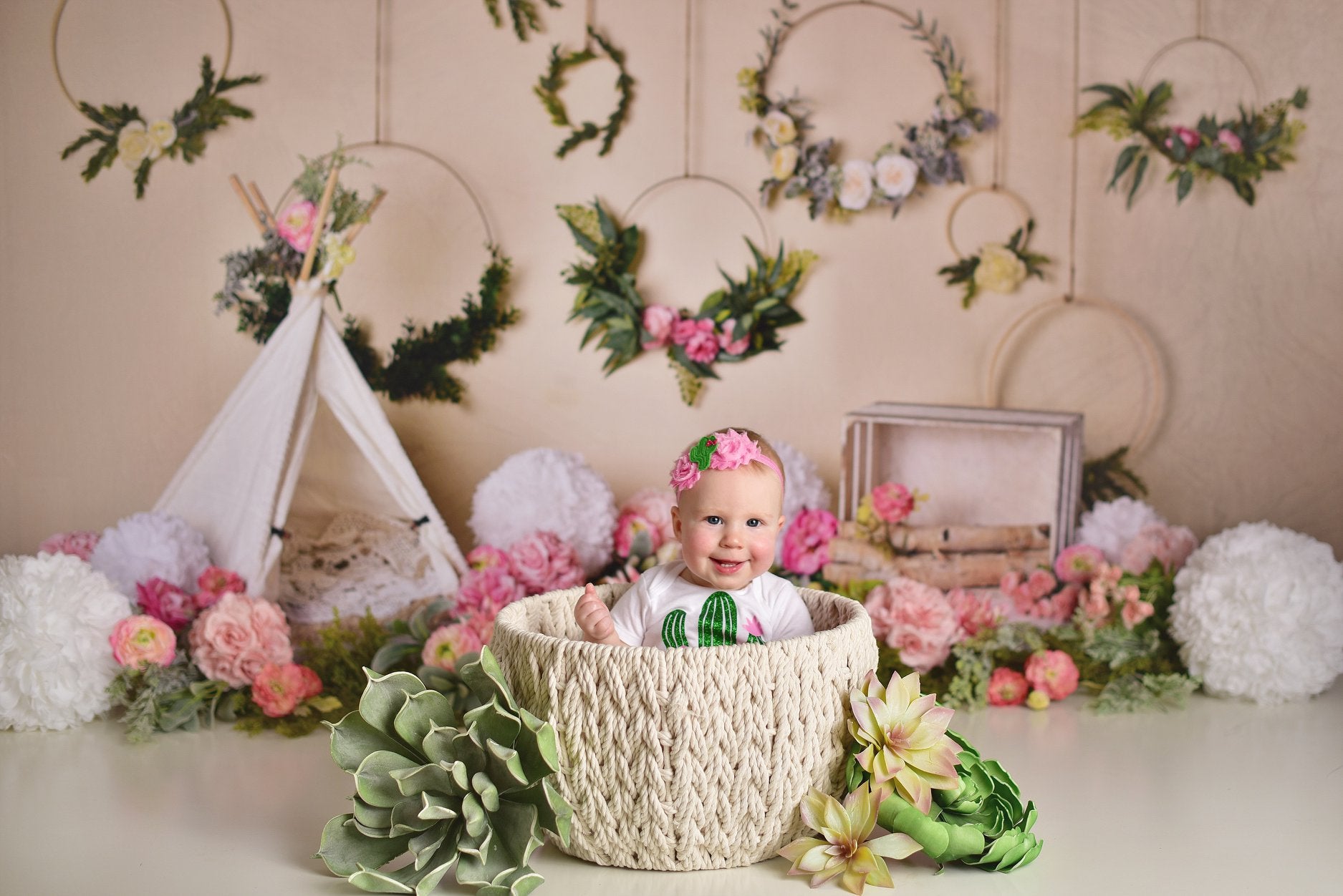 Kate Spring Flowers Camping Children Backdrop Designed by Mandy Ringe Photography