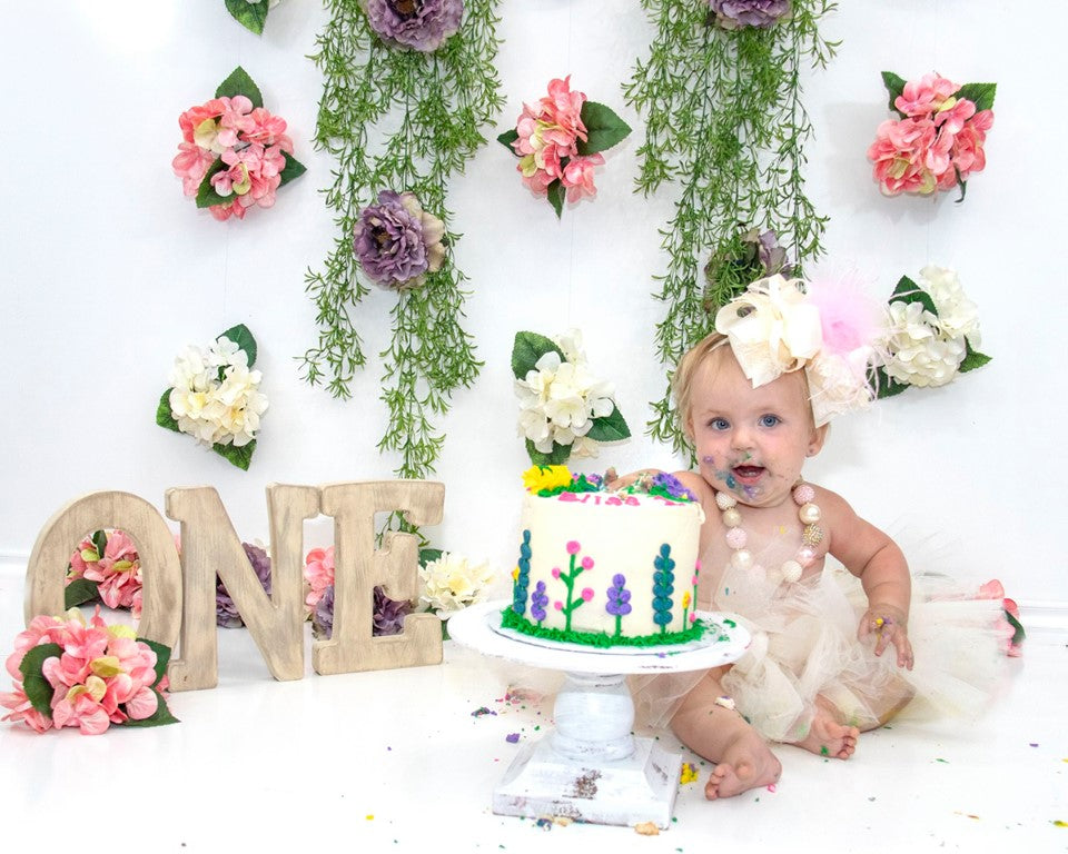 Kate 1st Birthday Flower Grass Decoration Backdrop for Photography Designed By Leann West -UK