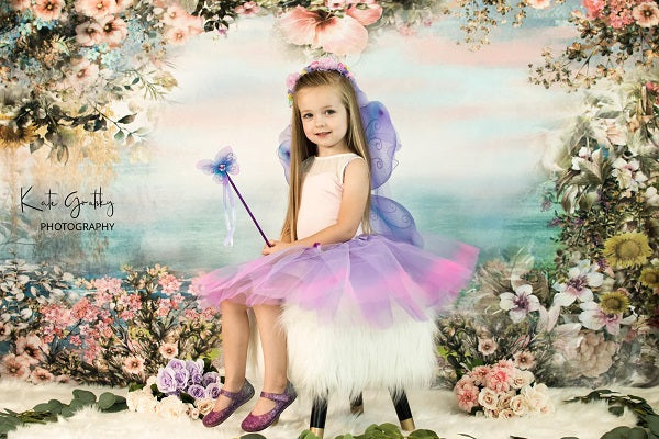 Kate Valentine's Day Vintage Flowers Bokeh Smog Backdrop Designed by JFCC -UK