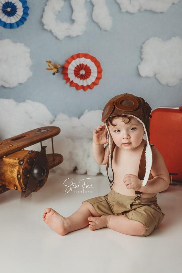 Katebackdrop£ºKate Time Flies Clouds Birthday Children Backdrop for Photography Designed by Lisa B