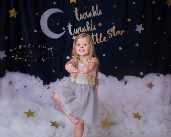 Kate Twinkle Stars night Children Baby Shower Backdrop for Photography Designed By Erin Larkins -UK