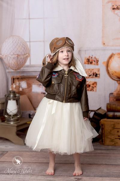 Kate Back to school Children Travel Around the World Adventurer Pilot Backdrop for photography Designed By JFCC -UK