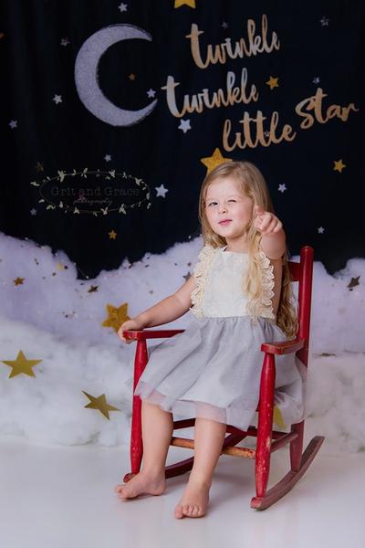 Kate Twinkle Stars night Children Baby Shower Backdrop for Photography Designed By Erin Larkins -UK