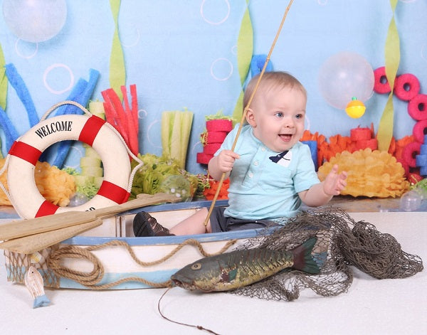 Kate Colorful Underwater Children Summer Backdrop Designed by Erin Larkins -UK