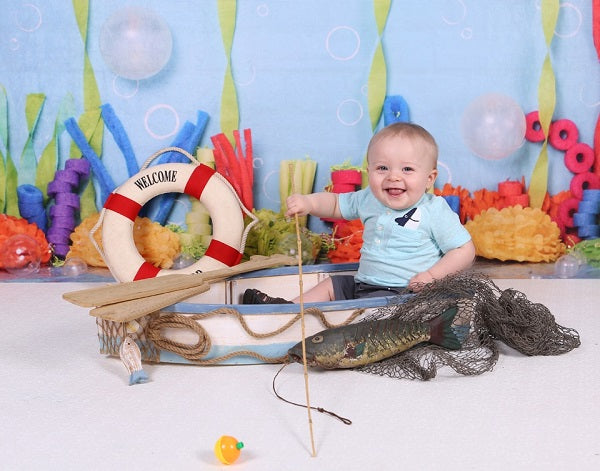 Kate Colorful Underwater Children Summer Backdrop Designed by Erin Larkins -UK