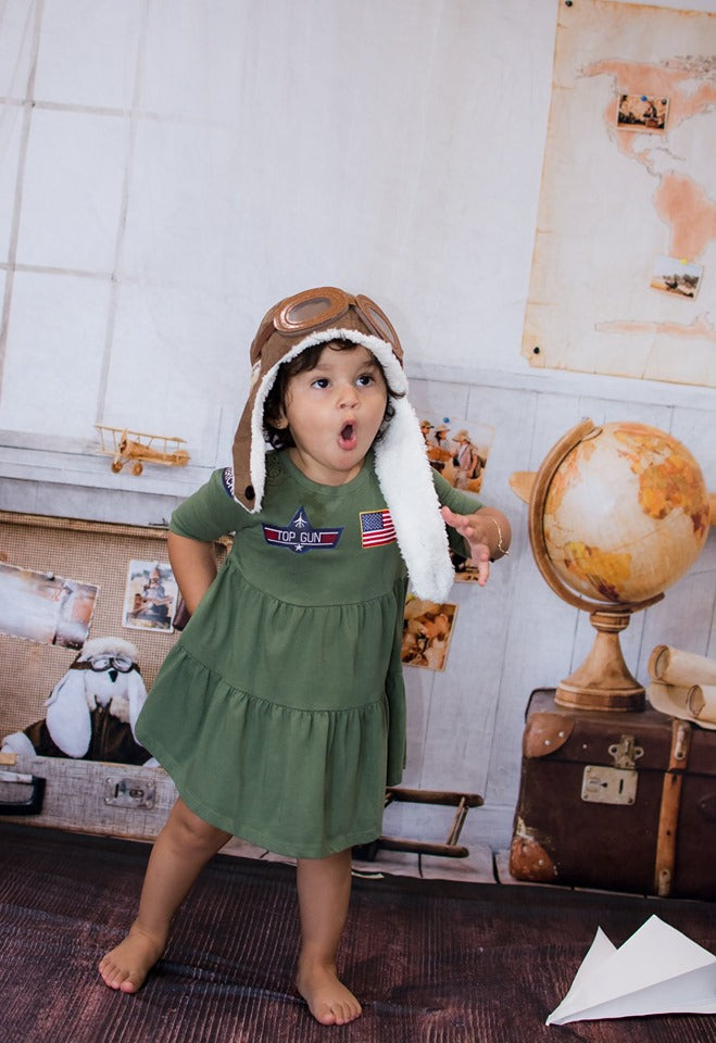 Kate Back to school Children Travel Around the World Adventurer Pilot Backdrop for photography Designed By JFCC -UK