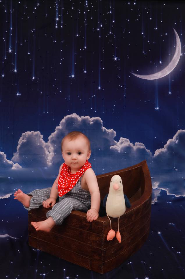 Kate Night Sky with Moon and Cloud Children Backdrop for Photography -UK